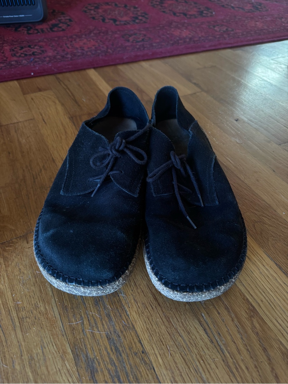 Birkenstock Men's Black Suede Gary Shoe with Cork Footbed